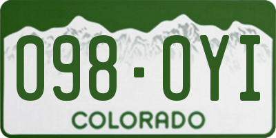 CO license plate 098OYI