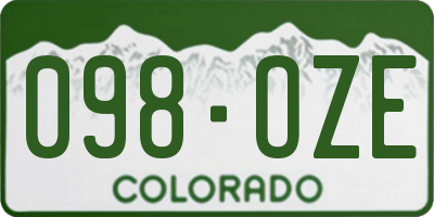 CO license plate 098OZE