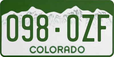 CO license plate 098OZF