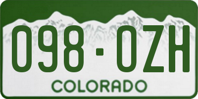 CO license plate 098OZH