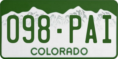 CO license plate 098PAI