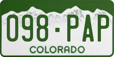 CO license plate 098PAP