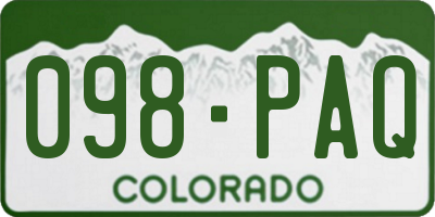 CO license plate 098PAQ