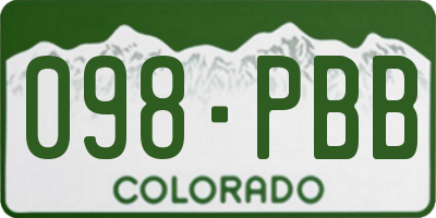 CO license plate 098PBB