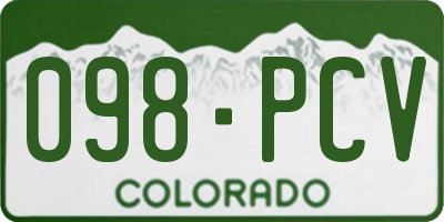 CO license plate 098PCV