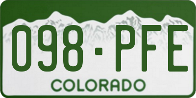 CO license plate 098PFE