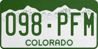 CO license plate 098PFM