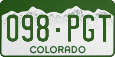 CO license plate 098PGT