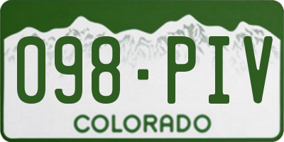 CO license plate 098PIV