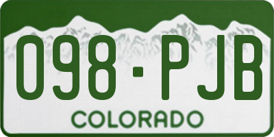 CO license plate 098PJB