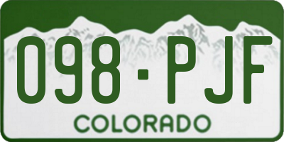CO license plate 098PJF