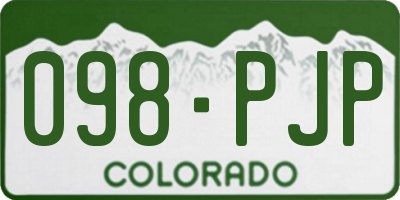 CO license plate 098PJP