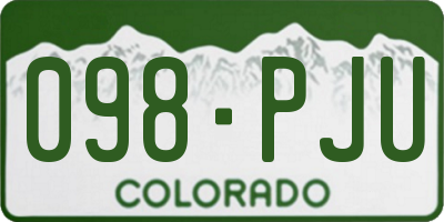 CO license plate 098PJU