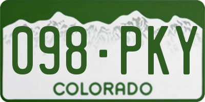 CO license plate 098PKY