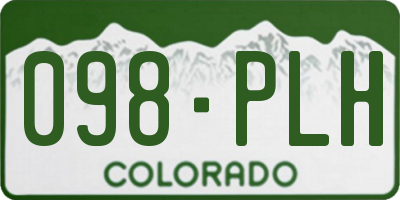 CO license plate 098PLH