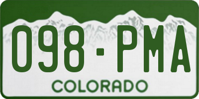 CO license plate 098PMA