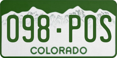 CO license plate 098POS