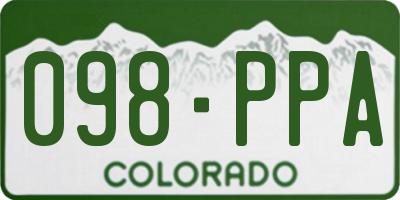 CO license plate 098PPA