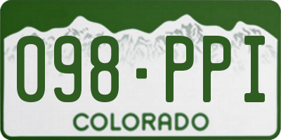CO license plate 098PPI