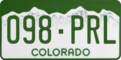 CO license plate 098PRL