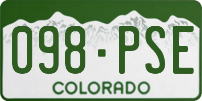 CO license plate 098PSE