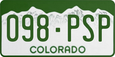 CO license plate 098PSP