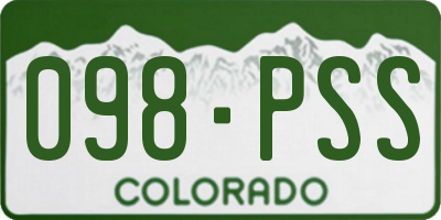 CO license plate 098PSS