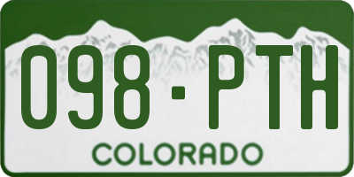 CO license plate 098PTH