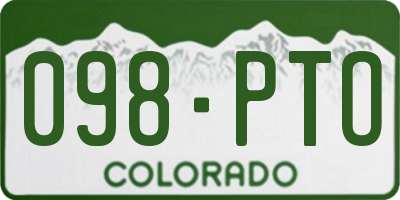 CO license plate 098PTO