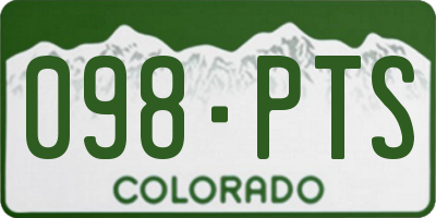 CO license plate 098PTS