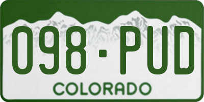 CO license plate 098PUD