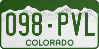 CO license plate 098PVL