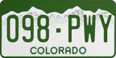 CO license plate 098PWY