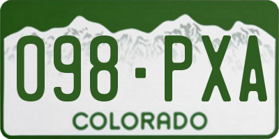 CO license plate 098PXA