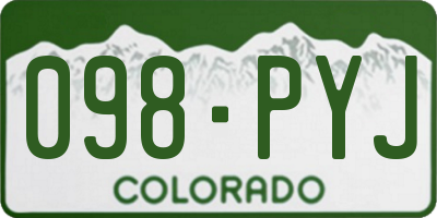 CO license plate 098PYJ