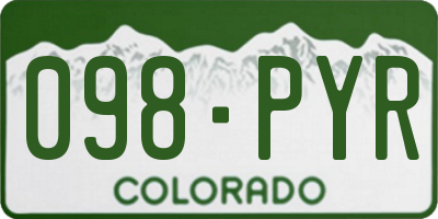 CO license plate 098PYR