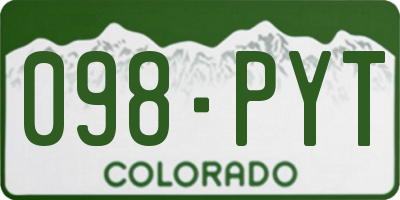 CO license plate 098PYT
