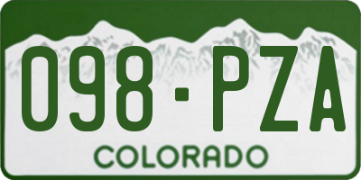CO license plate 098PZA