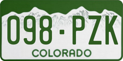CO license plate 098PZK