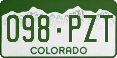CO license plate 098PZT