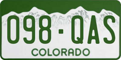 CO license plate 098QAS