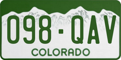 CO license plate 098QAV