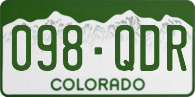 CO license plate 098QDR