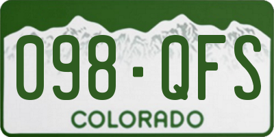 CO license plate 098QFS