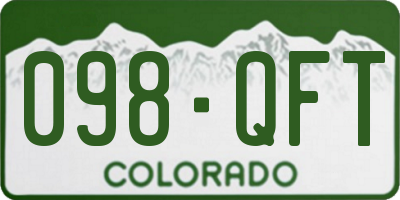 CO license plate 098QFT