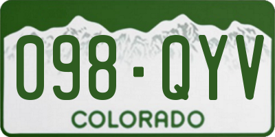CO license plate 098QYV