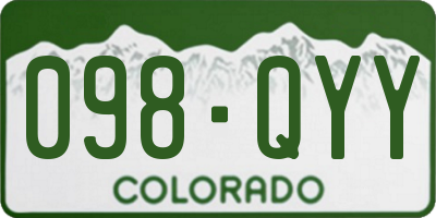 CO license plate 098QYY