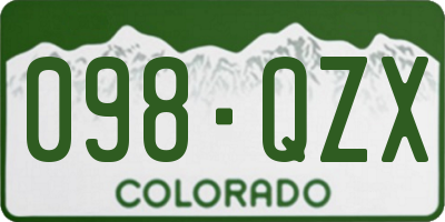 CO license plate 098QZX