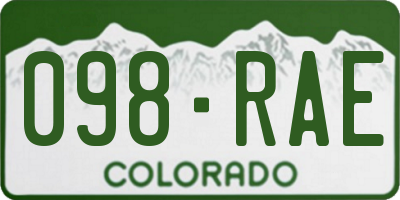 CO license plate 098RAE