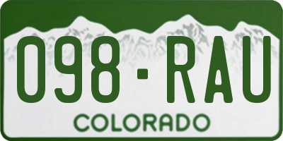 CO license plate 098RAU